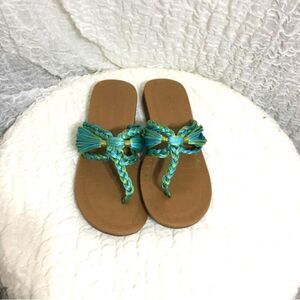 Montego Bay Club Aqua Braided Flat Club 8.5